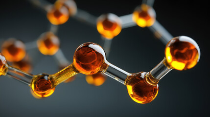 Molecular Structure Showcasing Amber-Colored Components