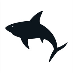 Obraz premium Silhouette of a sleek dark shark swimming gracefully in the ocean waters