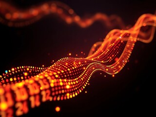 Abstract data flow of ones and zeros illuminating a dark background ,  stream,  seamless