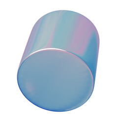 3d Set Geometry shape Cylinder iridescent Abstract Metallic Color, realistic rendering element design