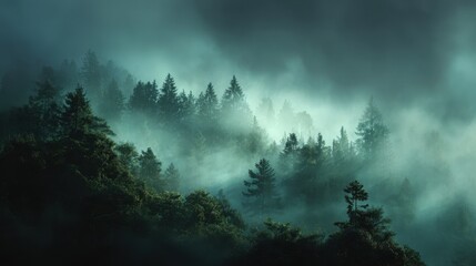 Magical Fairy Lights Shining Through Enchanted Woods