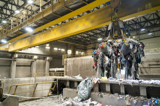 Machinery Operating in a Waste Processing Facility