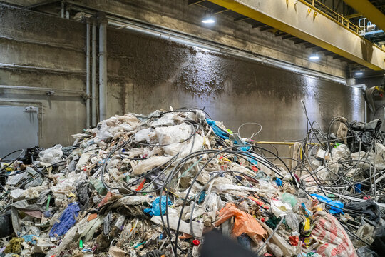 Waste Pile in a Recycling Facility 