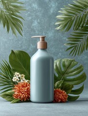 8K resolution body lotion in elegant botanical setting offers rich texture