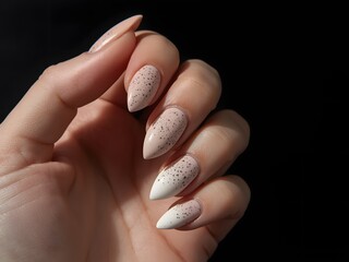 Elegant almond shaped nails with glitter accents
