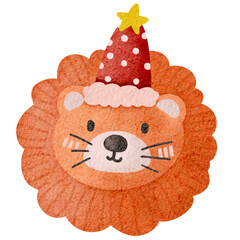 Christmas lion, Christmas illustration