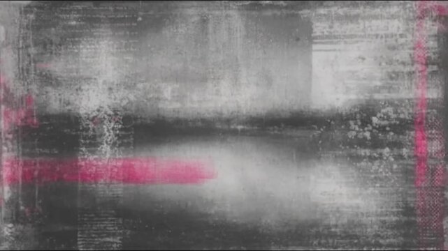Abstract Grunge Fast Motion Background Loop. Seamless Looping Animation with Distressed Textures, Pink Glitch, and Scratched Old Film Overlay