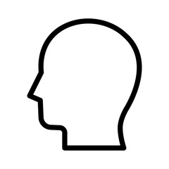 Line Icon of human head silhouette without symbol representing normal and balanced state