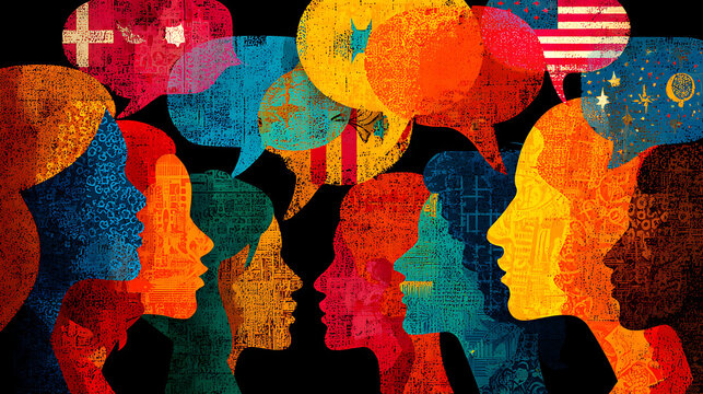 Highlighting language diversity with an artistic representation of different world scripts in image