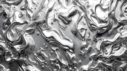 Silver liquid abstract background with metallic texture and pattern wallpaper 4k, generative ai