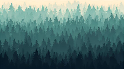 Misty forest landscape with layers of trees in the distance wallpaper 4k, generative ai