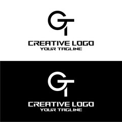 creative letter logo gt design vector