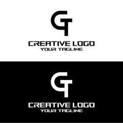 creative letter logo gt design vector