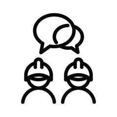 communication between construction worker outline icon vector design good for web or mobile app