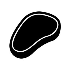 Simple minimalist icon of a steak cut in black and white style