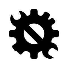 Gear and wrench icon representing disabled service settings or maintenance concept