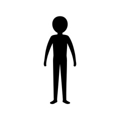 Black silhouette of a simple faceless human figure standing upright centered