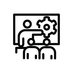 Engineers Receiving Training on Industrial outline icon vector design good for web or mobile app