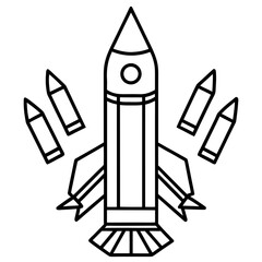Illustration of a rocket with missiles