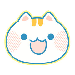 口を開けた猫のデフォルメキャラクター