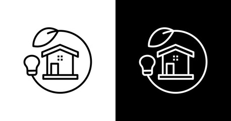 Sustainable Living  White Icon Set Design