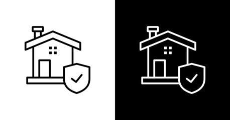 Home Insurance  White Icon Set Design