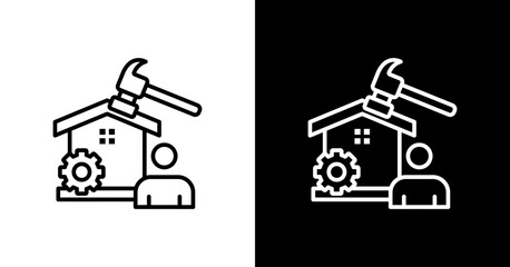 Property Management  White Icon Set Design