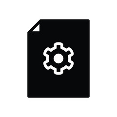 document and gear inside solid icon vector design good for web or mobile app