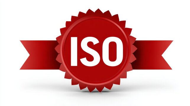 Official red seal with elegant ribbon design representing quality certification and achievement mark.