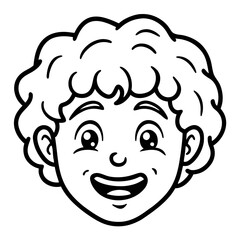 Funny cartoon monster character vector illustration with an ugly smile and crazy teeth