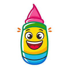 Funny cartoon monster character vector illustration with an ugly smile and crazy teeth