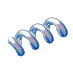 3d Set Geometry shape Spiral iridescent Abstract Metallic Color, realistic rendering element design