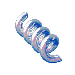 3d Set Geometry shape Spiral iridescent Abstract Metallic Color, realistic rendering element design