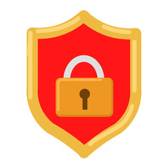 Digital Security Concept: Shield and Padlock for Online Protection Illustration