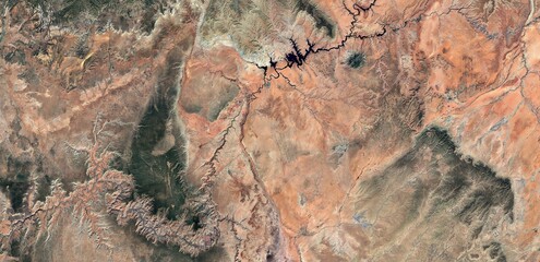 Grand Canyon National Park, Arizona - Aerial Satellite View