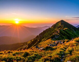 Sunrise over mountain peaks (1)