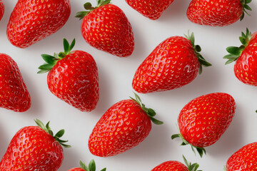 A vibrant display of ripe strawberries, offering a taste of summer's sweetness.