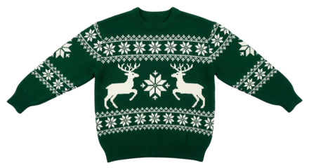 Ugly Christmas sweater knit pattern reindeer snowflakes holiday apparel