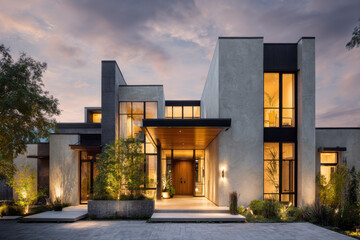 Modern architecture showcased in a contemporary home with clean lines.