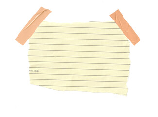 Ripped beige grid note paper. Real notepad with dot line isolated