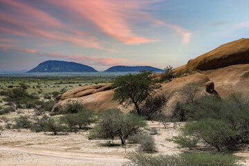 Namibian the rocks of Spitzkoppe in Damaraland, landscape