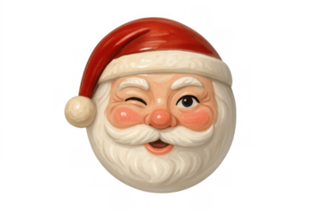 Santa claus cartoon character winking, smiling and bringing holiday cheer, celebrating christmas and winter season