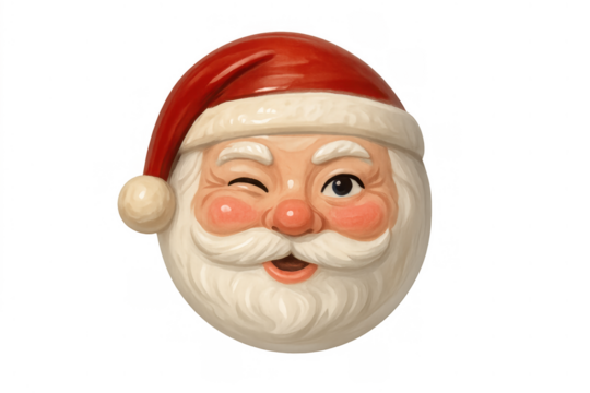Santa claus cartoon character winking, smiling and bringing holiday cheer, celebrating christmas and winter season