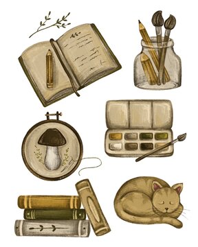 Vintage artist set