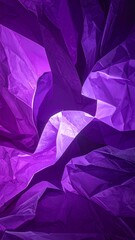Abstract composition of wrinkled purple and violet fabric