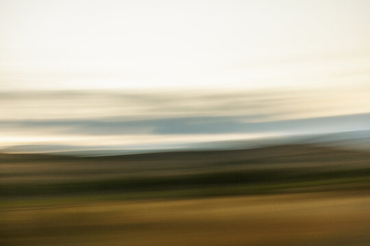 Motion Blur Abstract Landscape Capturing Soft Hues at Twilight