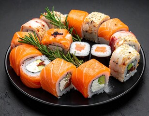 Delicious Sushi Platter - A Colorful and Fresh Culinary Delight.