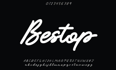 NCL Bestopia Demo Regular vector font alphabet with numbers