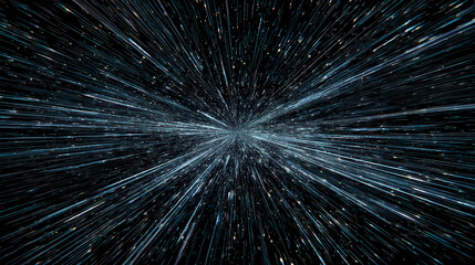 Abstract digital data stream tunnel with light streaks