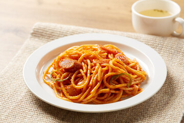 日本発祥のパスタ料理、シンプルなナポリタン